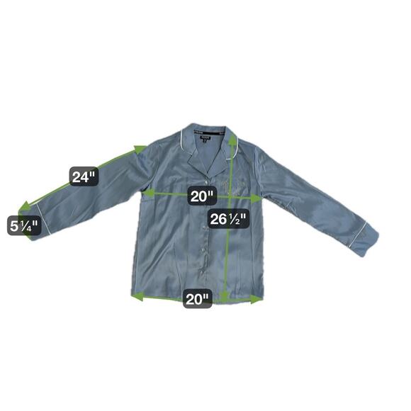 True Religion Pajama Set Blue Satin Rhinestone Bling New with Imperfections | M - Picture 6 of 7